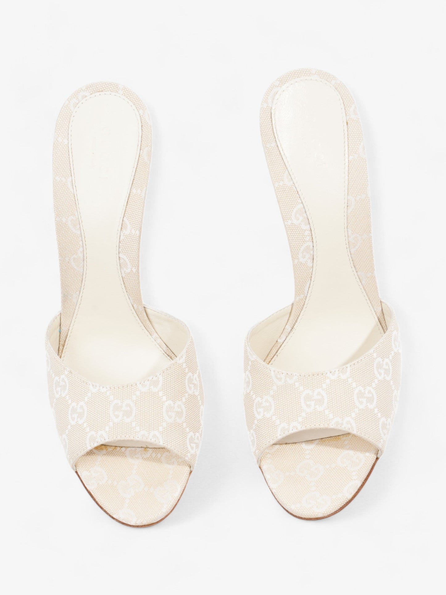 Gucci Guccissima Heels 95mm GG Supreme / Beige Cotton EU 41 UK 8