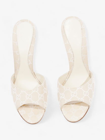 Gucci Guccissima Heels 95mm GG Supreme / Beige Cotton EU 41 UK 8
