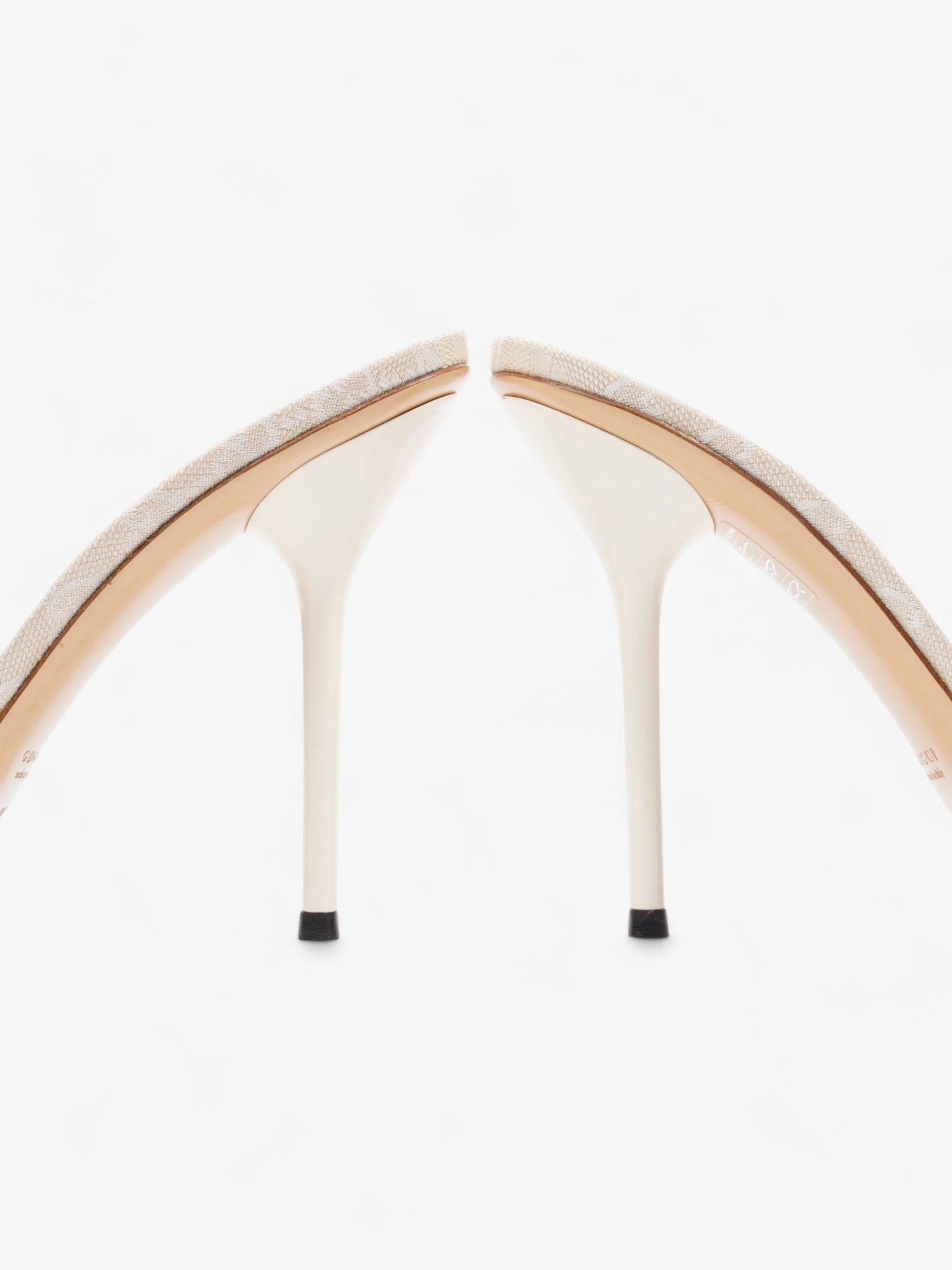 Gucci Guccissima Heels 95mm GG Supreme / Beige Cotton EU 41 UK 8