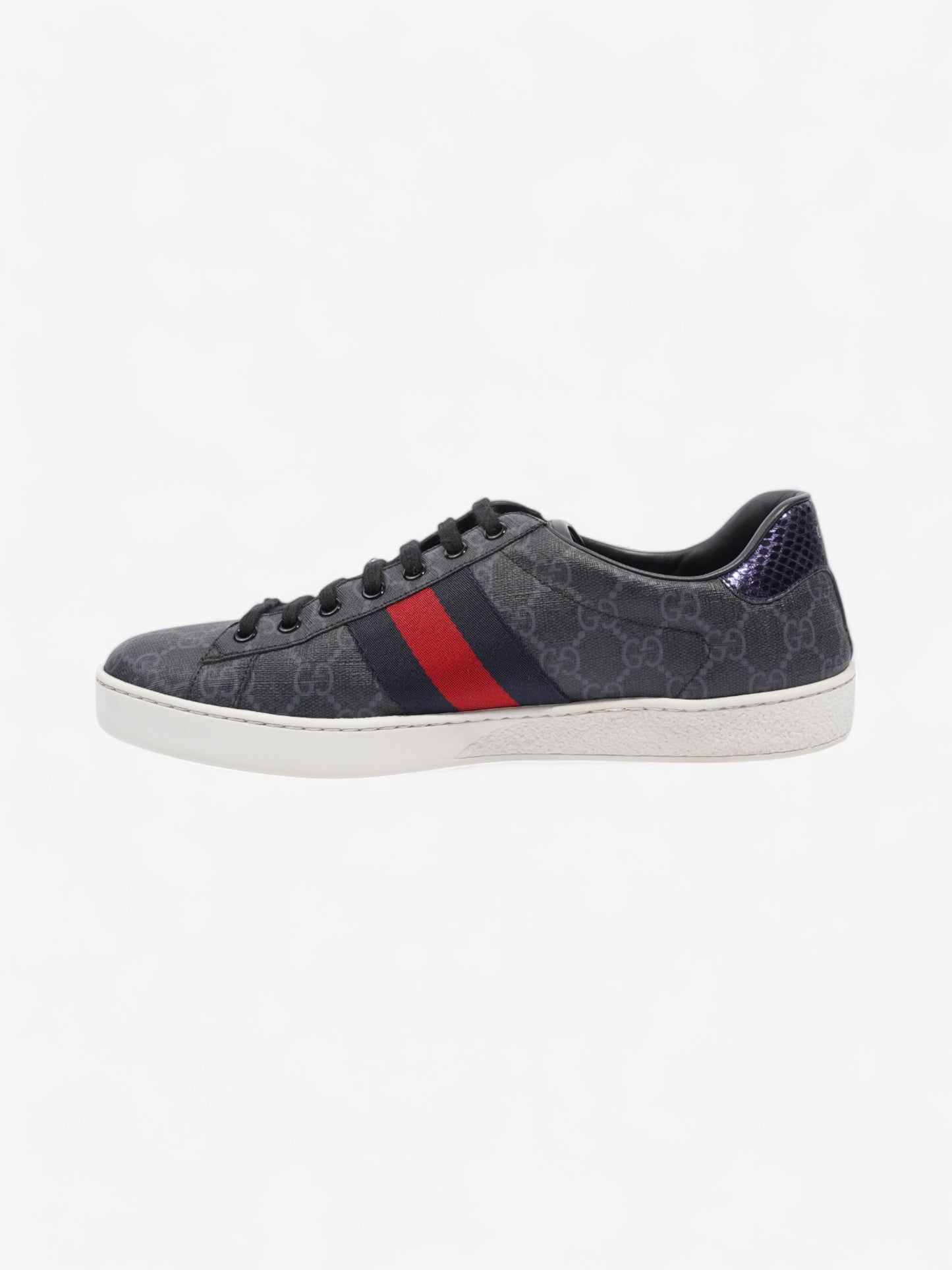 Gucci Ace GG Supreme Sneakers Black / Red / Navy Canvas EU 43.5 UK 9.5