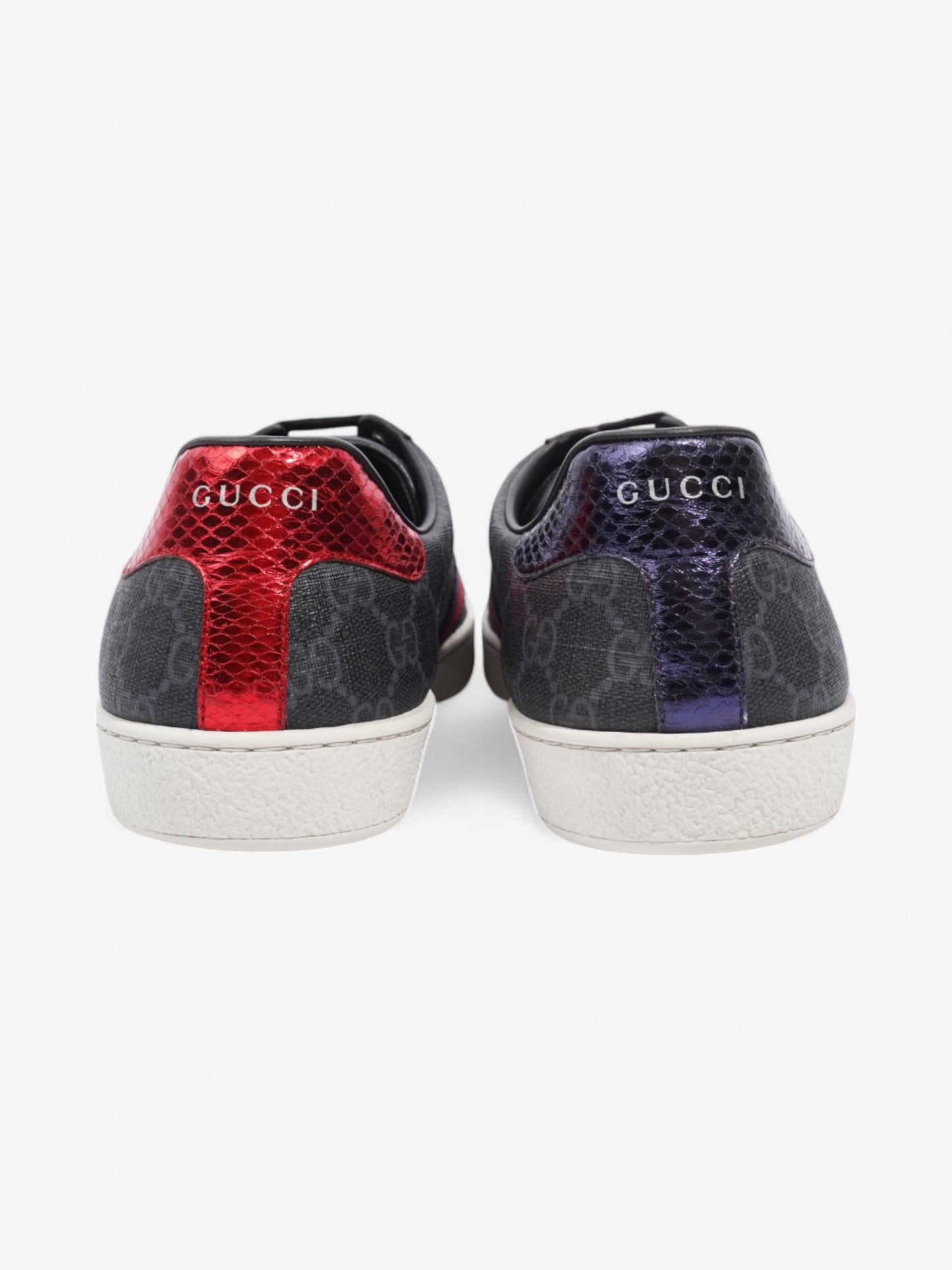 Gucci Ace GG Supreme Sneakers Black / Red / Navy Canvas EU 43.5 UK 9.5