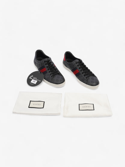 Gucci Ace GG Supreme Sneakers Black / Red / Navy Canvas EU 43.5 UK 9.5