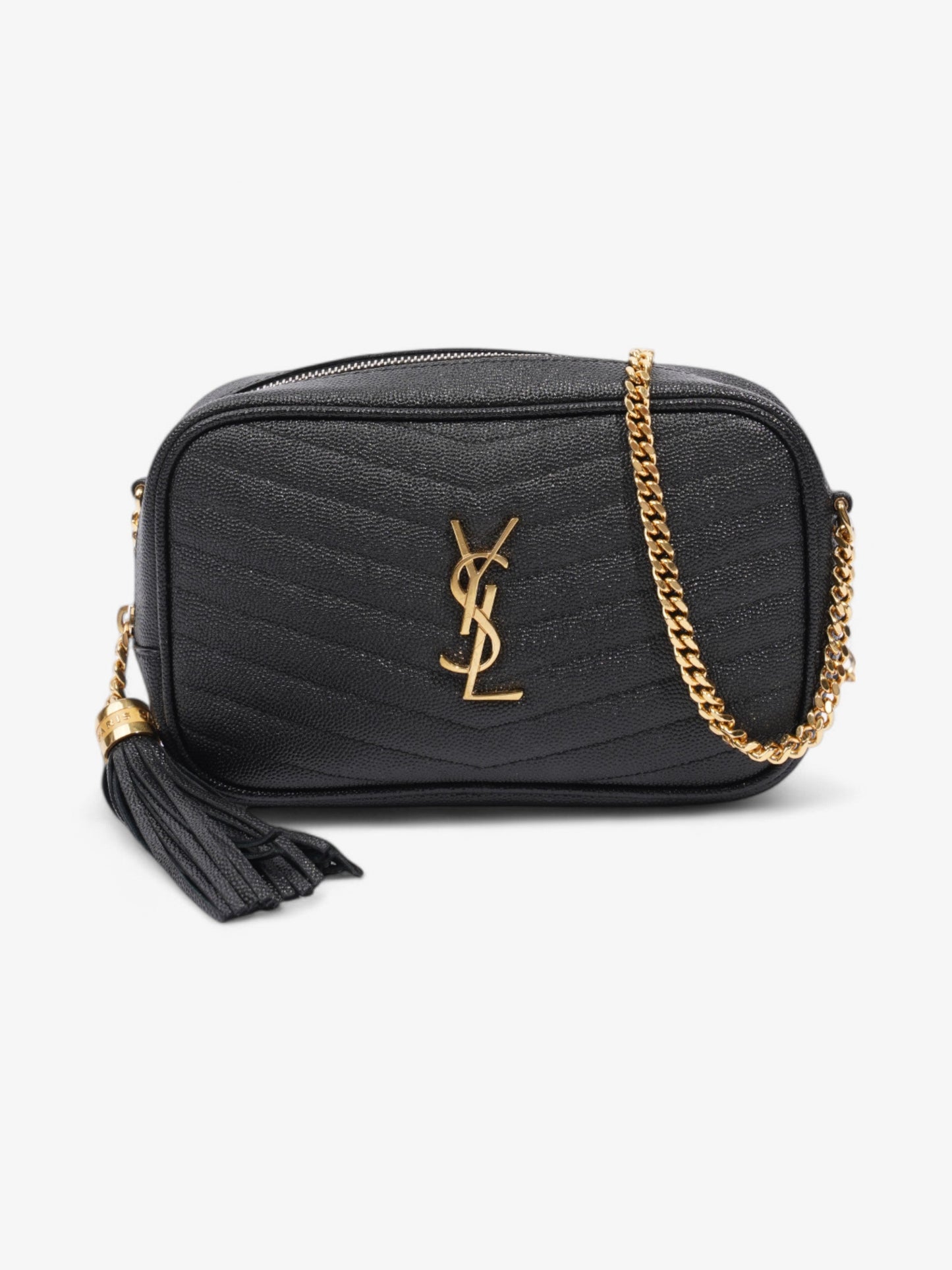 Saint Laurent Lou Camera Bag Black Grained Leather Mini