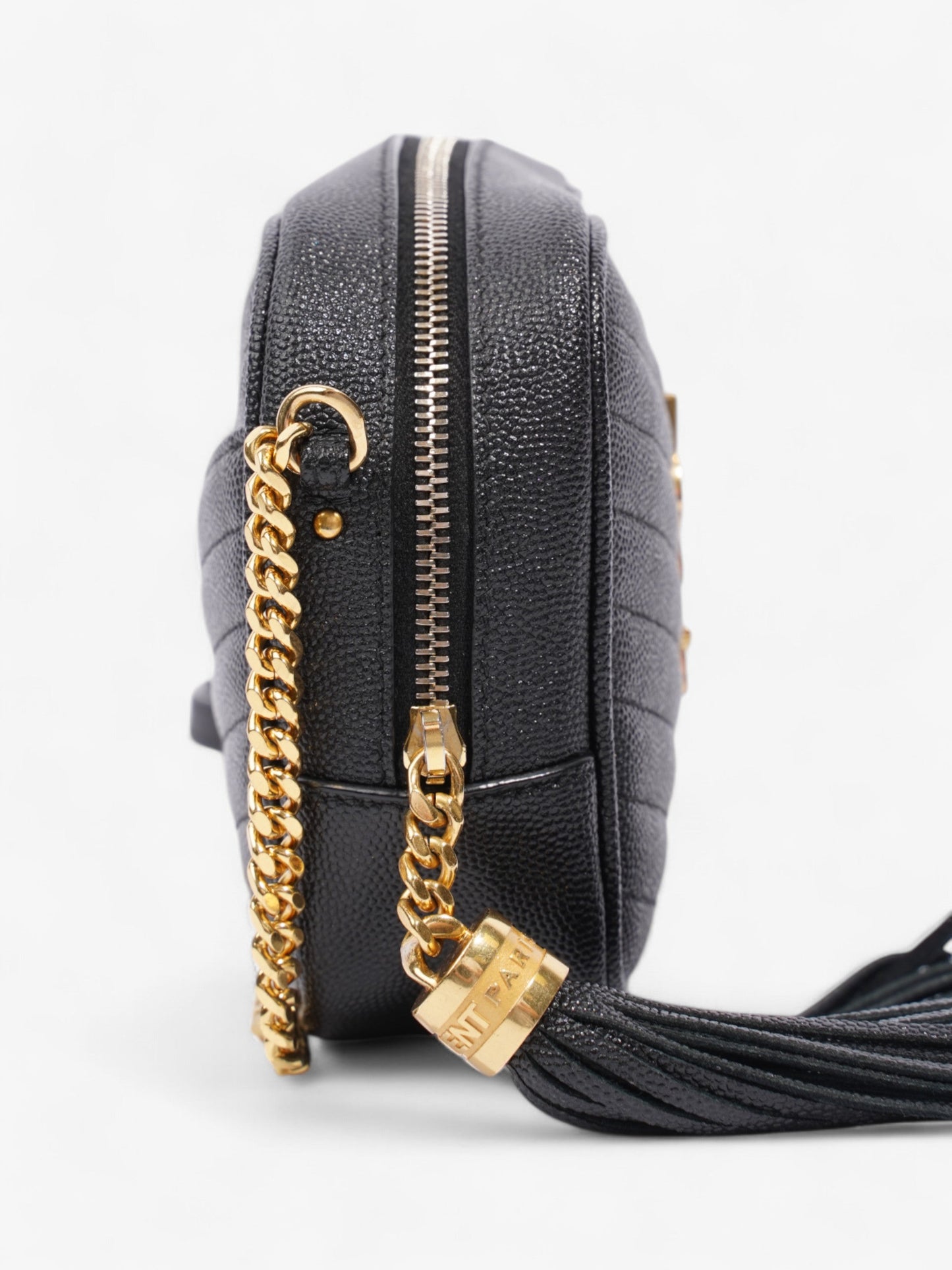 Saint Laurent Lou Camera Bag Black Grained Leather Mini