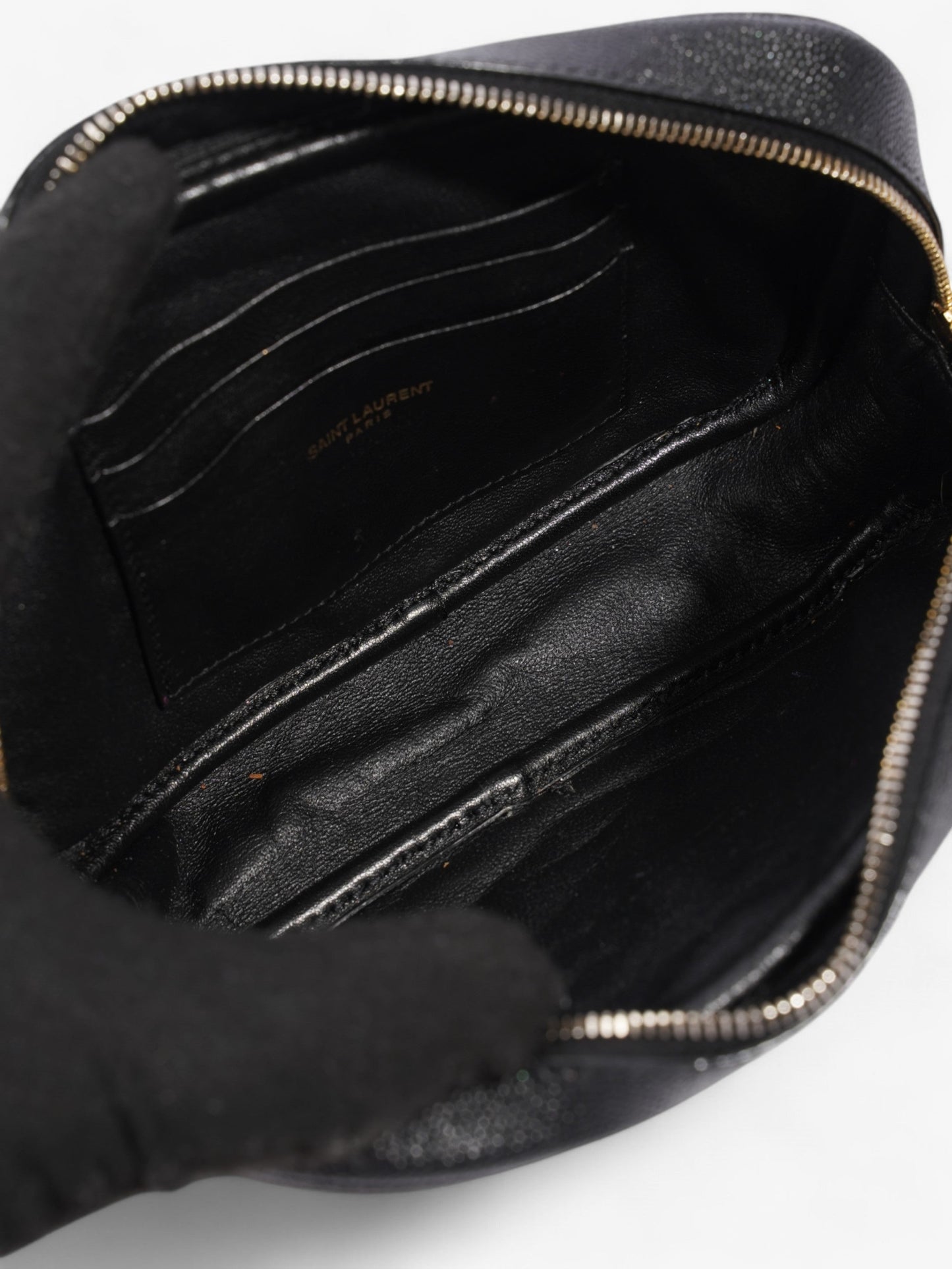 Saint Laurent Lou Camera Bag Black Grained Leather Mini