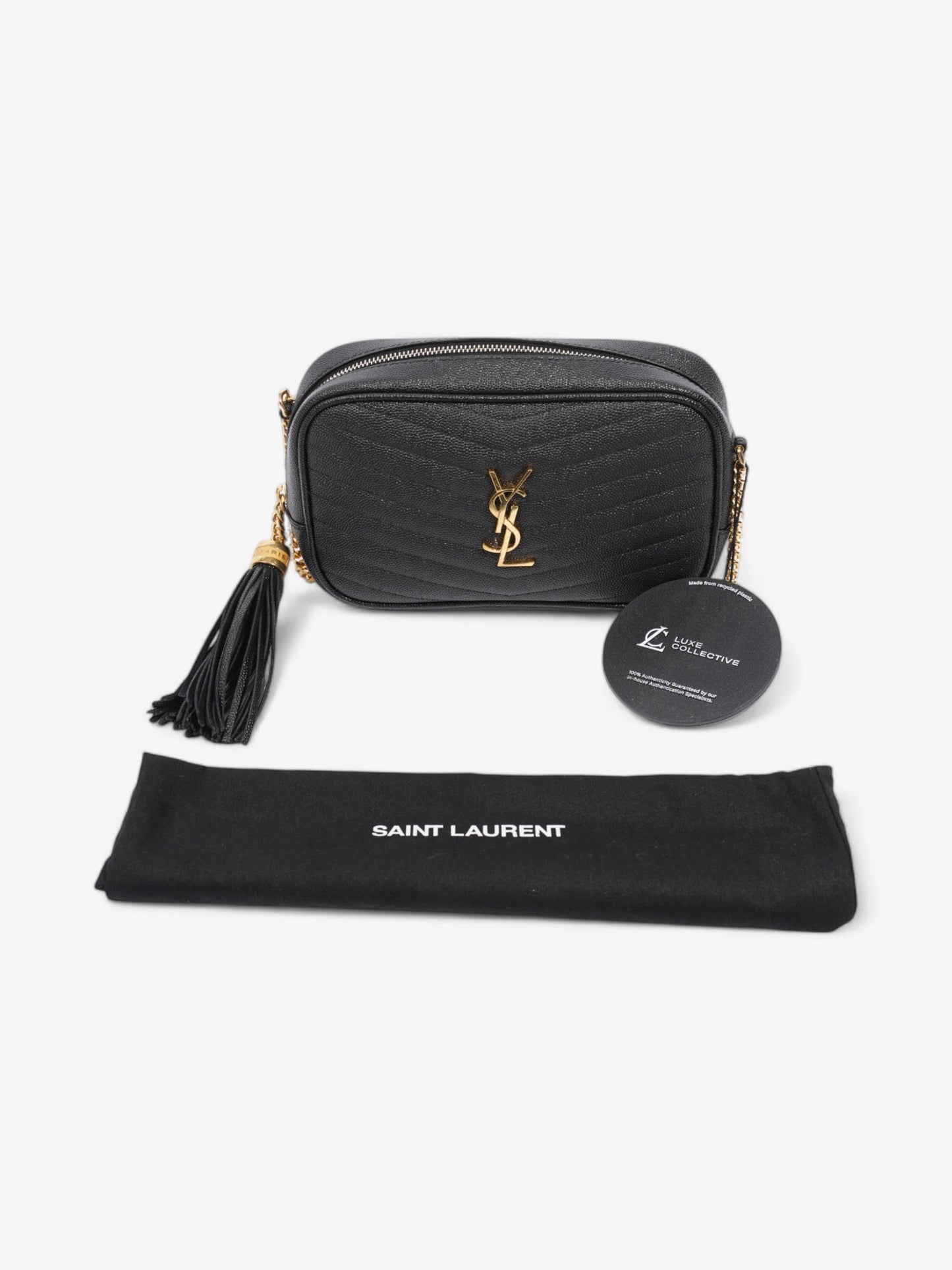 Saint Laurent Lou Camera Bag Black Grained Leather Mini