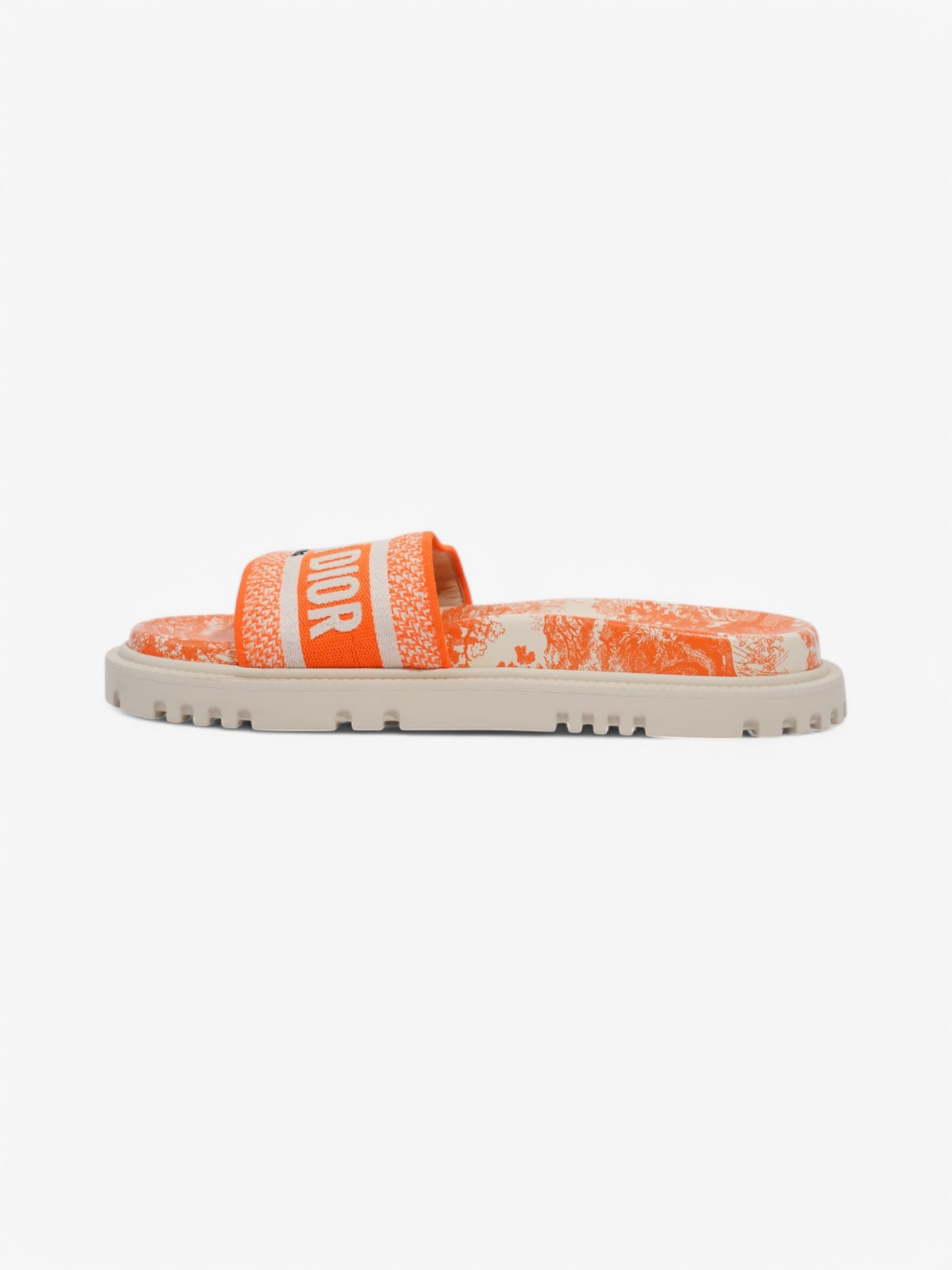 Christian Dior Dway Slides Orange / White Canvas EU 38.5 UK 5.5