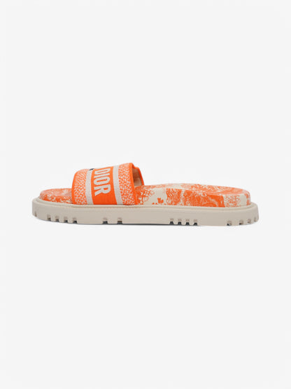 Christian Dior Dway Slides Orange / White Canvas EU 38.5 UK 5.5