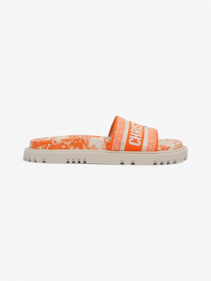 Christian Dior Dway Slides Orange / White Canvas EU 38.5 UK 5.5