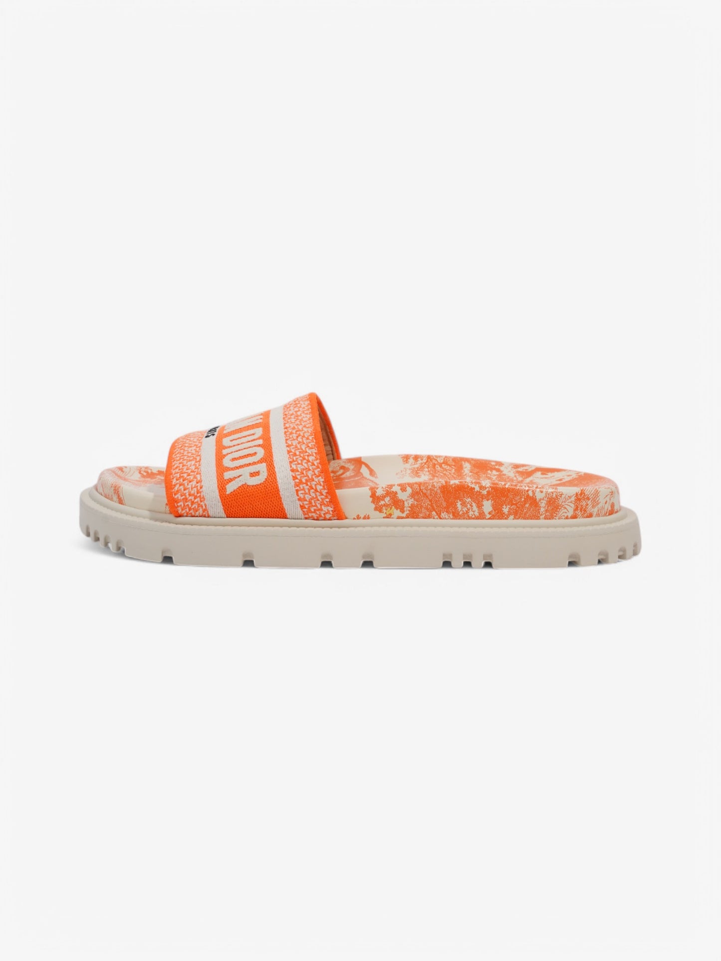 Christian Dior Dway Slides Orange / White Canvas EU 38.5 UK 5.5