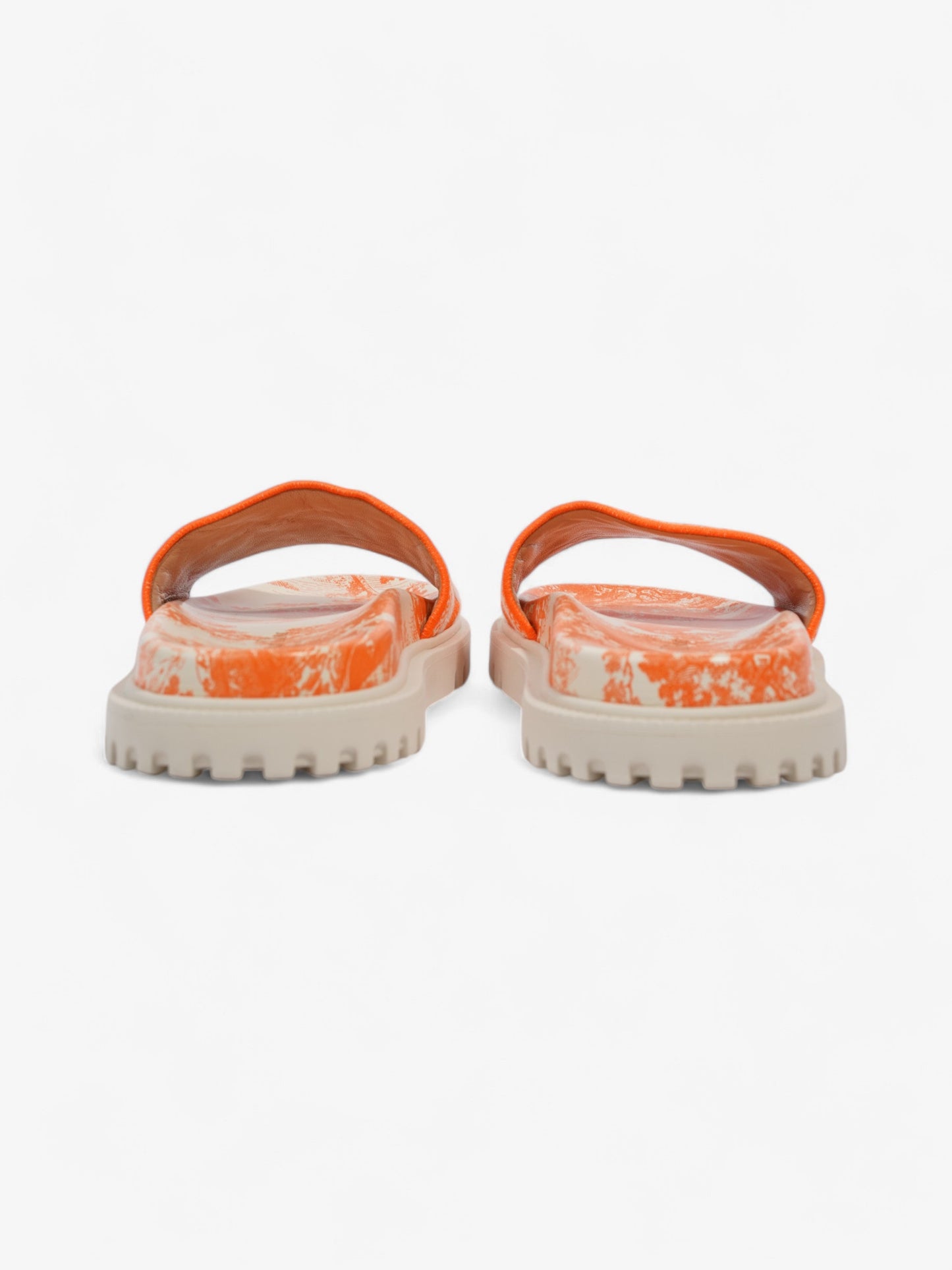 Christian Dior Dway Slides Orange / White Canvas EU 38.5 UK 5.5