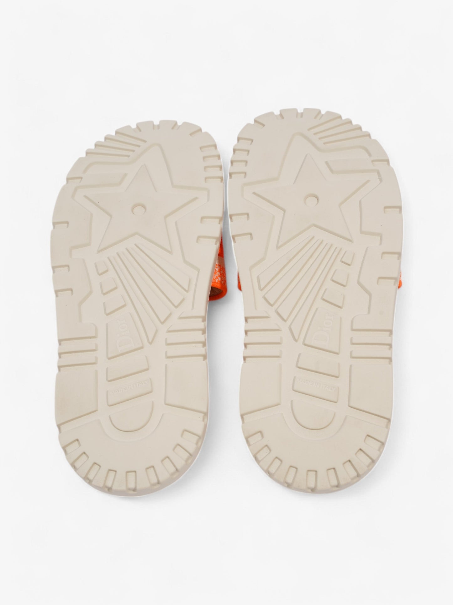 Christian Dior Dway Slides Orange / White Canvas EU 38.5 UK 5.5