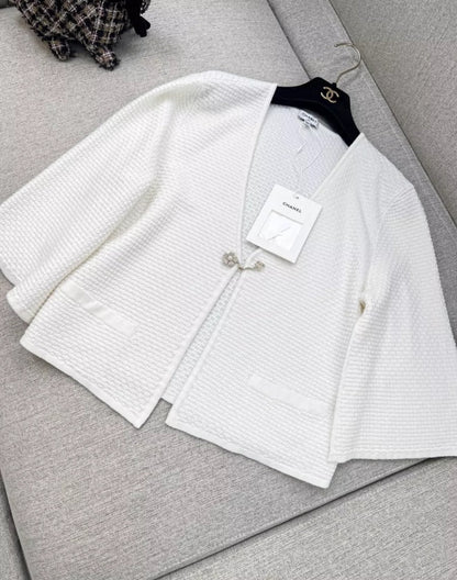 Chanel 25P white cardigan