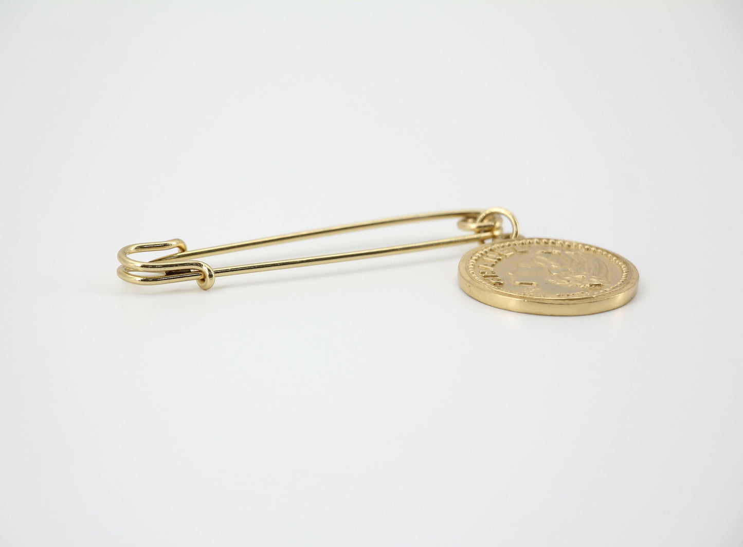 Chanel Vintage 03P Metal Ms Coco Coin Motif Brooch
