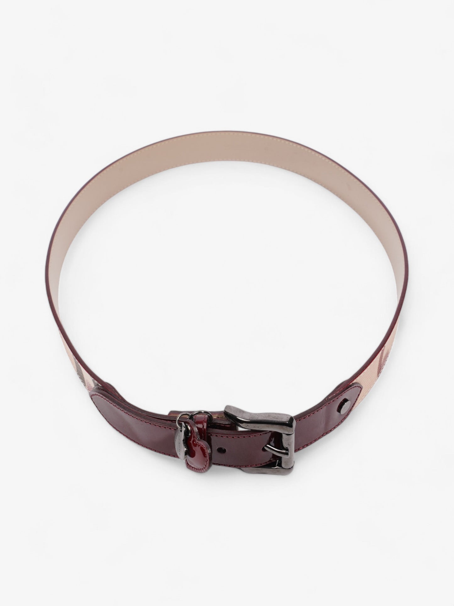 Burberry Heart Tag Belt Nova Check / Red Patent Leather 90cm / 36"