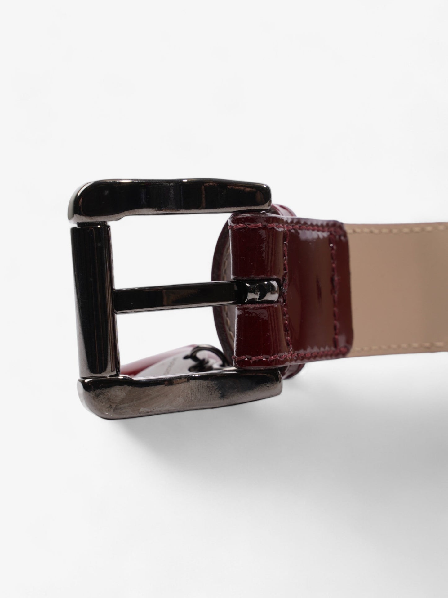 Burberry Heart Tag Belt Nova Check / Red Patent Leather 90cm / 36"