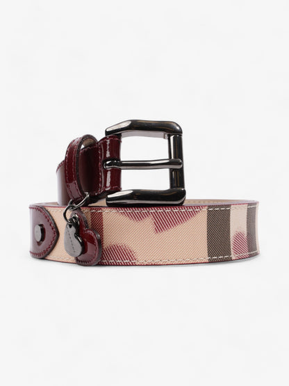 Burberry Heart Tag Belt Nova Check / Red Patent Leather 90cm / 36"