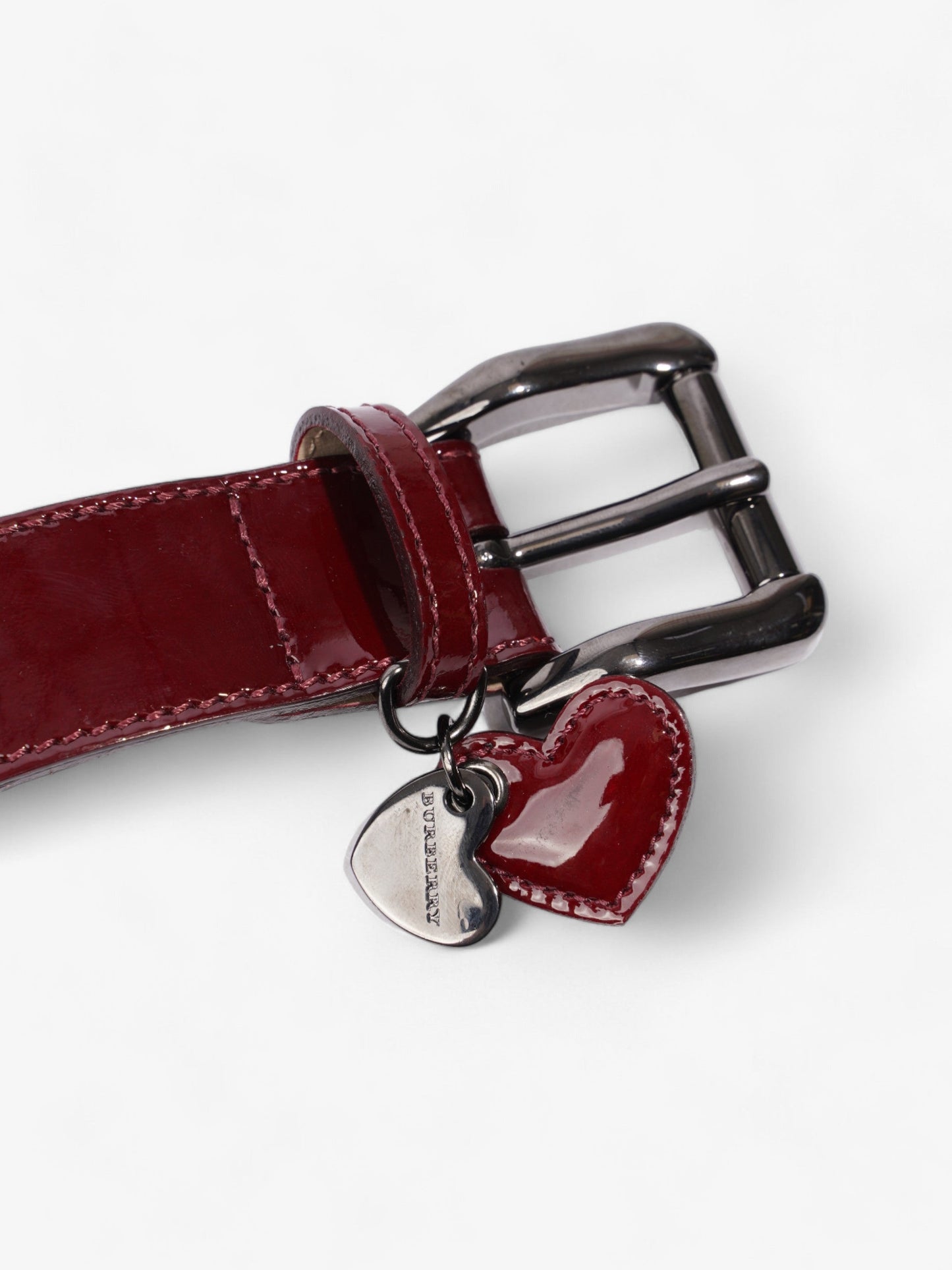 Burberry Heart Tag Belt Nova Check / Red Patent Leather 90cm / 36"