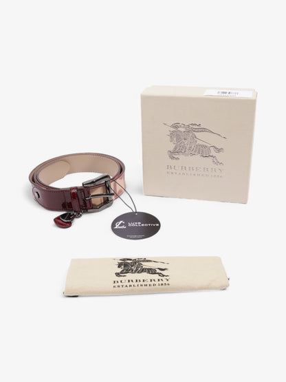 Burberry Heart Tag Belt Nova Check / Red Patent Leather 90cm / 36"