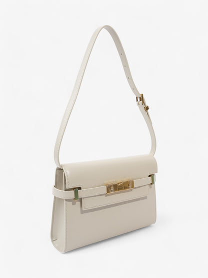 Saint Laurent Manhattan Blanc Vintage Calfskin Leather Small