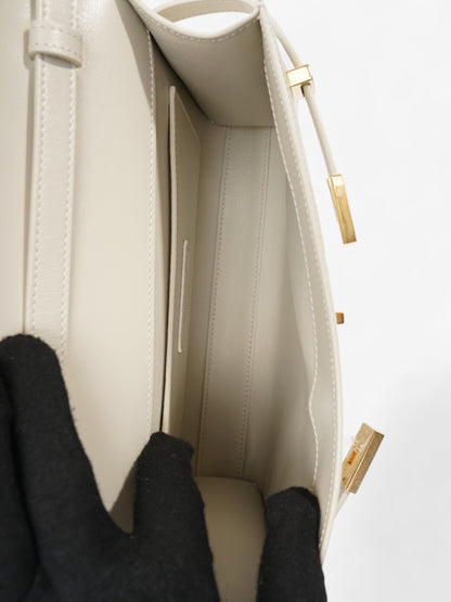 Saint Laurent Manhattan Blanc Vintage Calfskin Leather Small