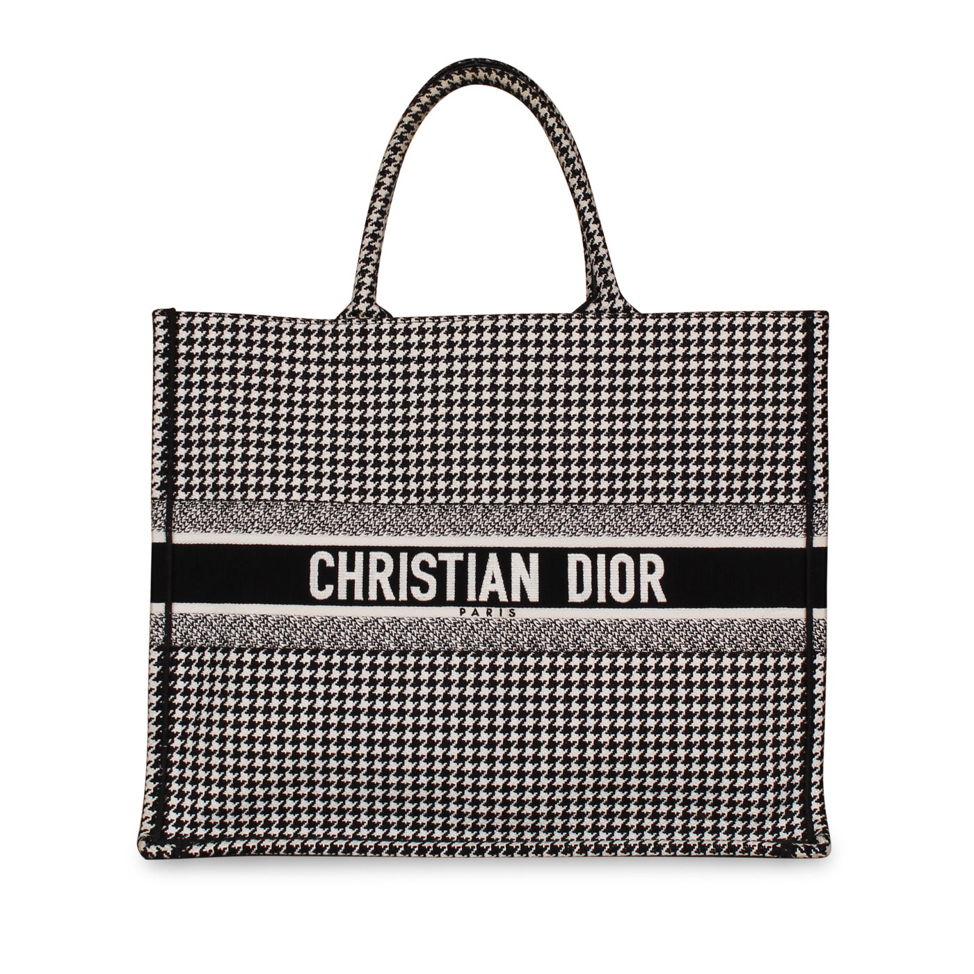 Christian Dior Large Dior Book Tote -  Houndstooth