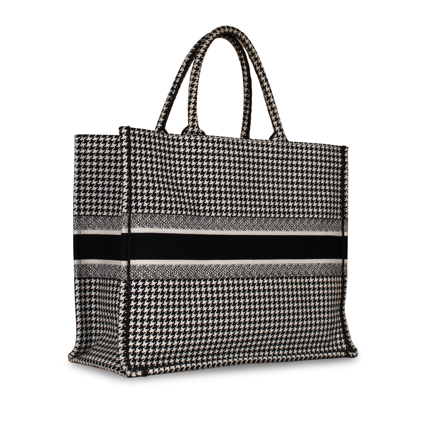 Christian Dior Large Dior Book Tote -  Houndstooth