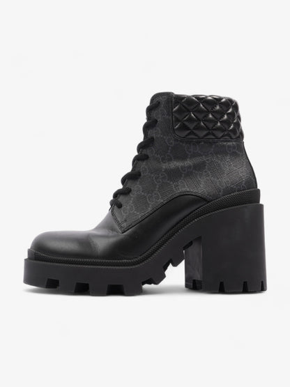 Gucci GG Ankle Boot 5.5cm Black Coated Canvas EU 39 UK 6