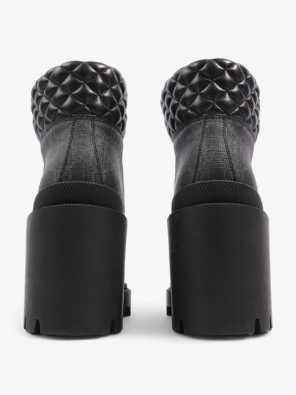 Gucci GG Ankle Boot 5.5cm Black Coated Canvas EU 39 UK 6