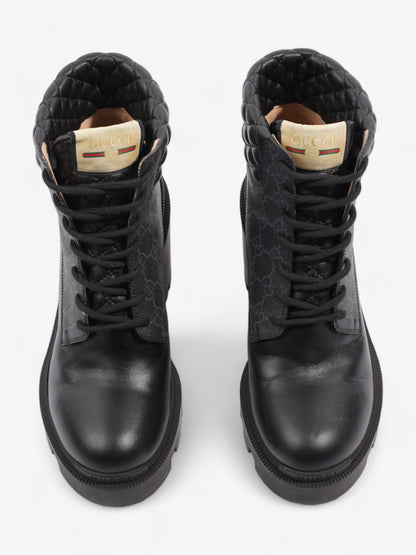 Gucci GG Ankle Boot 5.5cm Black Coated Canvas EU 39 UK 6