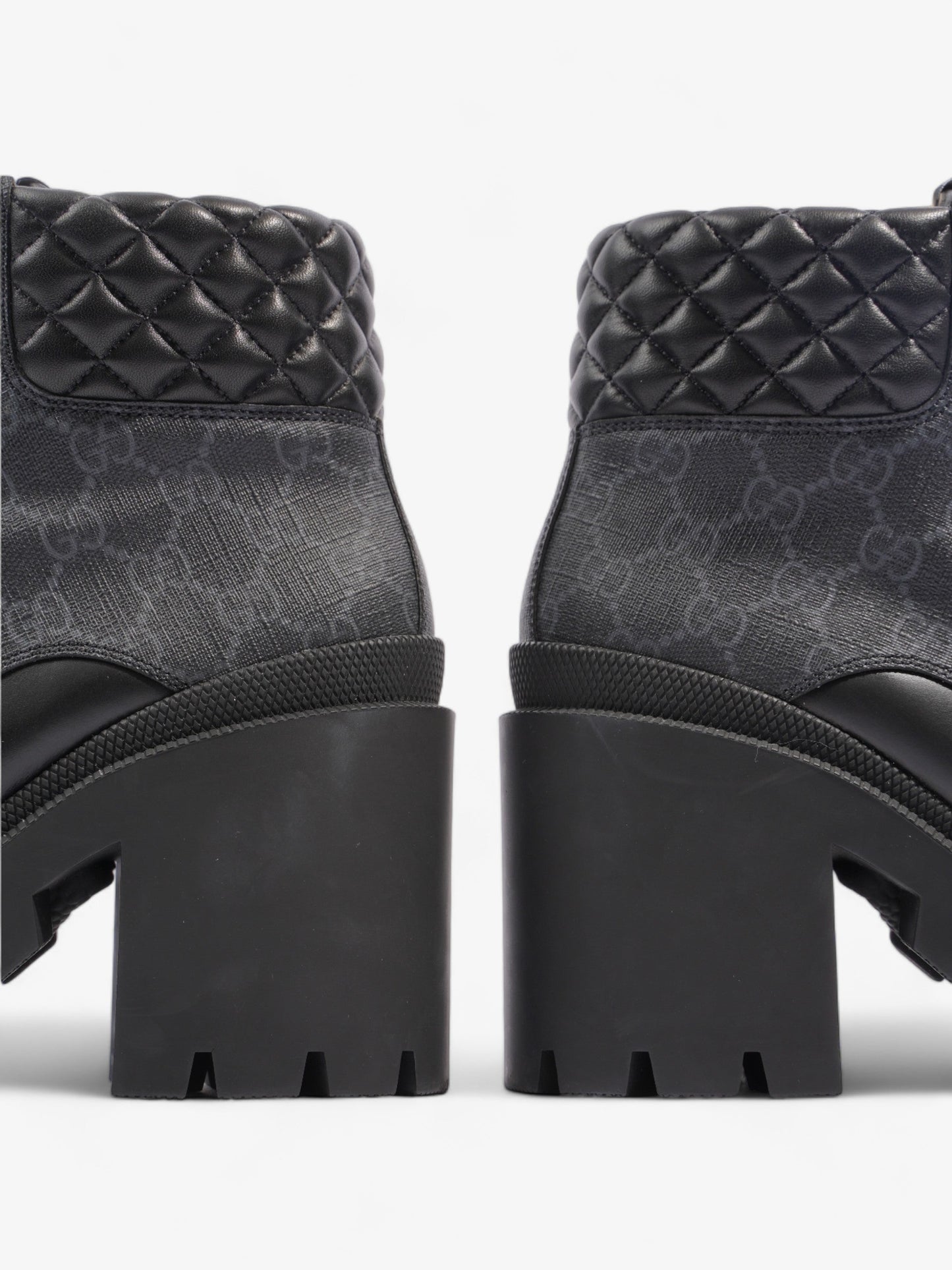 Gucci GG Ankle Boot 5.5cm Black Coated Canvas EU 39 UK 6