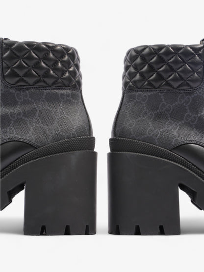 Gucci GG Ankle Boot 5.5cm Black Coated Canvas EU 39 UK 6