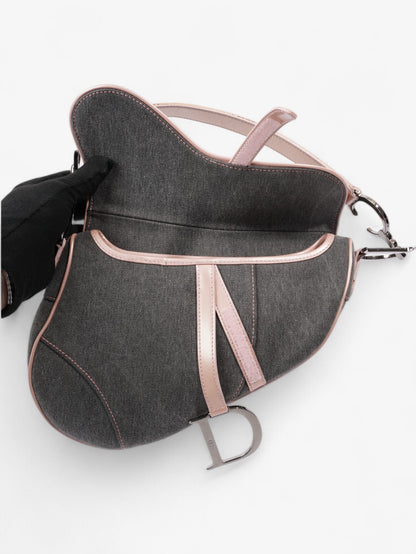 Christian Dior Saddle Bag Grey / Light Pink Denim