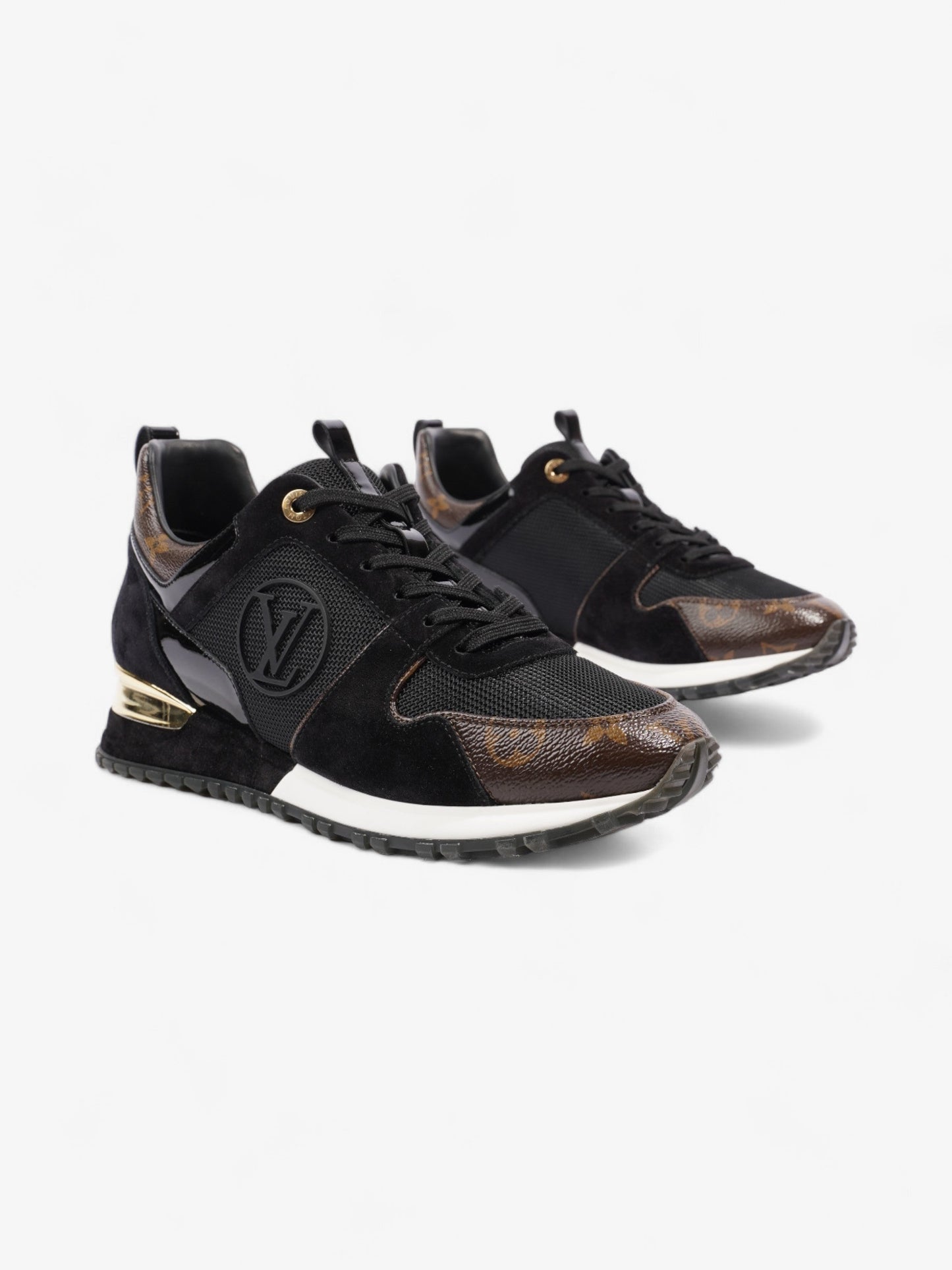 Louis Vuitton Run Away Sneakers Black / Brown Monogram Mesh EU 40 UK 7