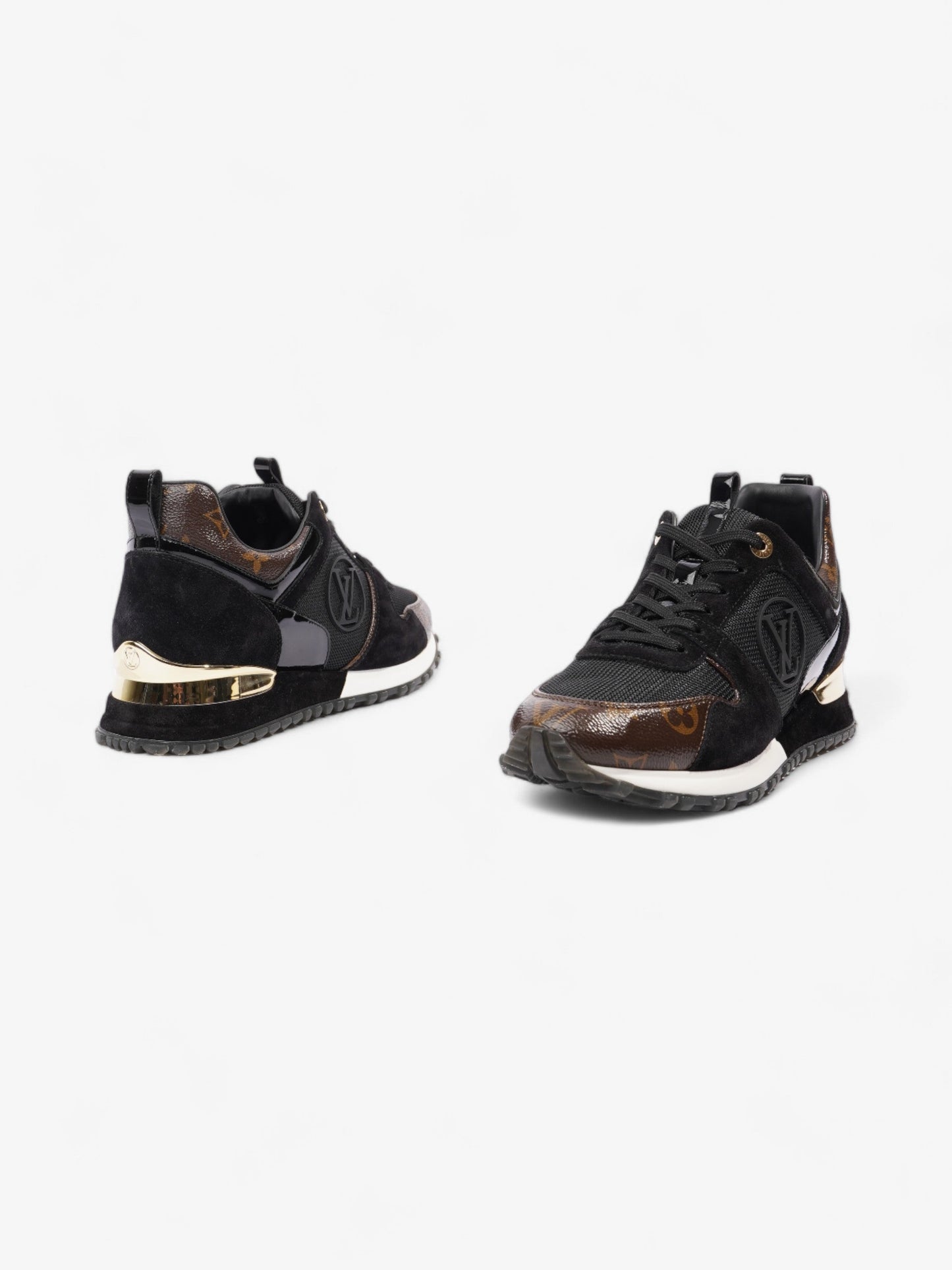 Louis Vuitton Run Away Sneakers Black / Brown Monogram Mesh EU 40 UK 7