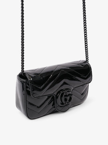 Gucci GG Marmont Black Patent Leather Super Mini