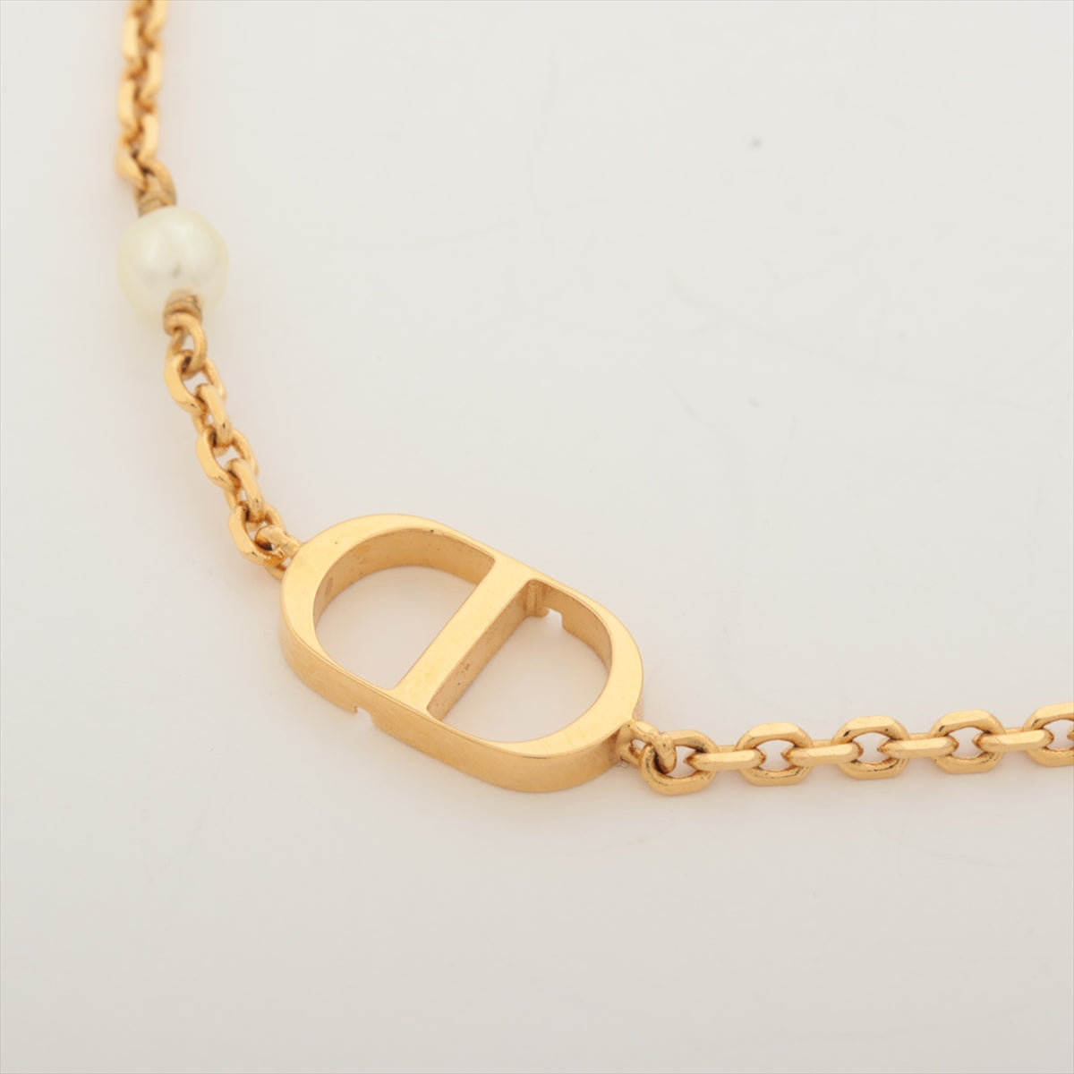 Christian Dior Petit CD Gold Pearl Bracelet Costume Jewellery