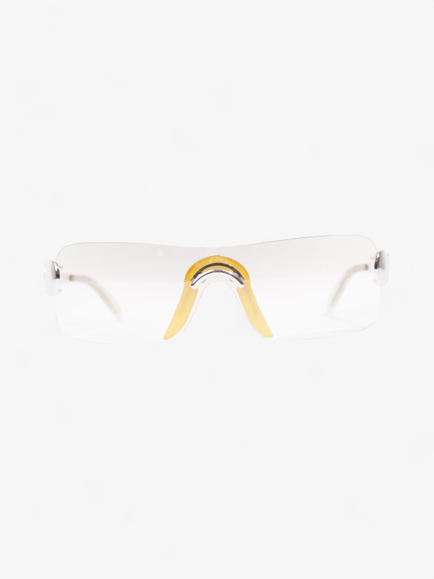 Christian Dior Clear Shield Sunglasses Silver Base Metal 120mm