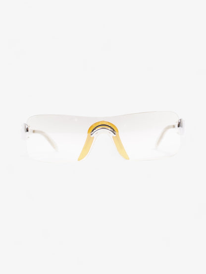 Christian Dior Clear Shield Sunglasses Silver Base Metal 120mm