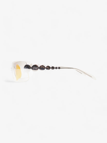 Christian Dior Clear Shield Sunglasses Silver Base Metal 120mm