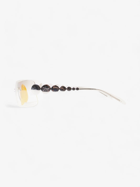 Christian Dior Clear Shield Sunglasses Silver Base Metal 120mm