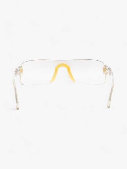Christian Dior Clear Shield Sunglasses Silver Base Metal 120mm
