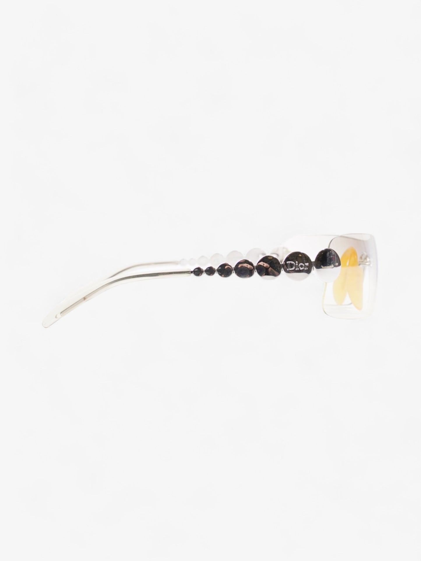Christian Dior Clear Shield Sunglasses Silver Base Metal 120mm