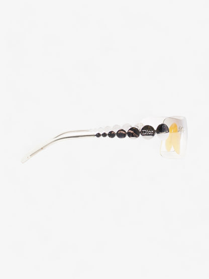 Christian Dior Clear Shield Sunglasses Silver Base Metal 120mm