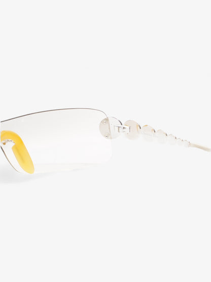 Christian Dior Clear Shield Sunglasses Silver Base Metal 120mm