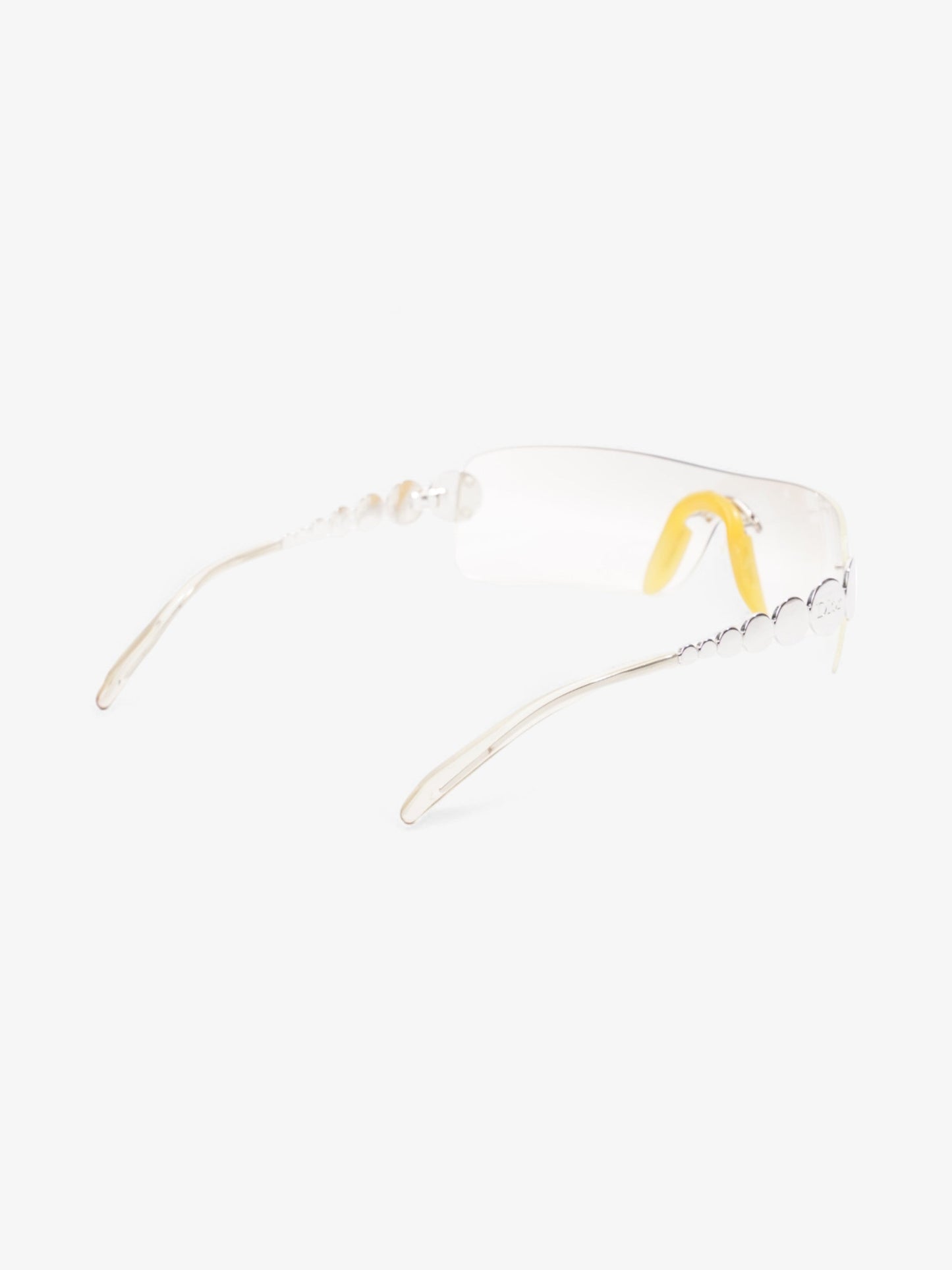 Christian Dior Clear Shield Sunglasses Silver Base Metal 120mm