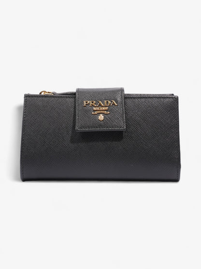 Prada Fold Up Wallet Black Saffiano Leather