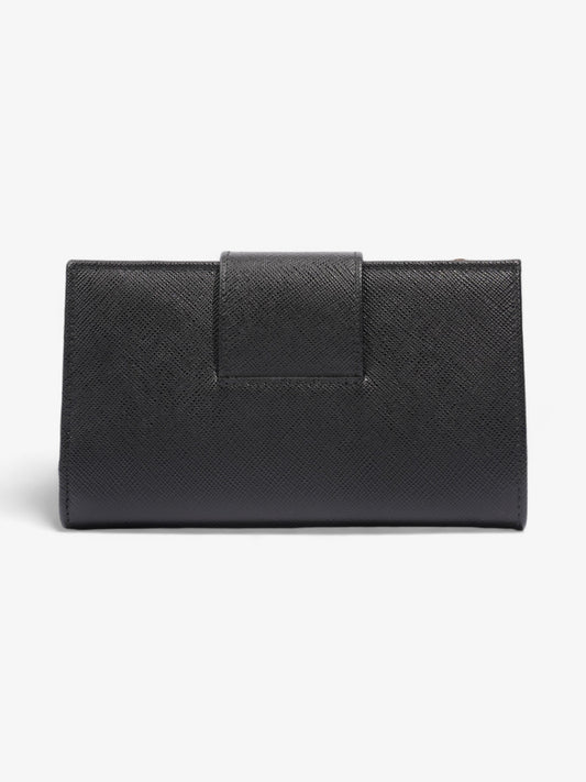 Prada Fold Up Wallet Black Saffiano Leather