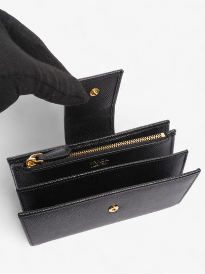 Prada Fold Up Wallet Black Saffiano Leather