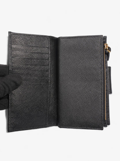 Prada Fold Up Wallet Black Saffiano Leather